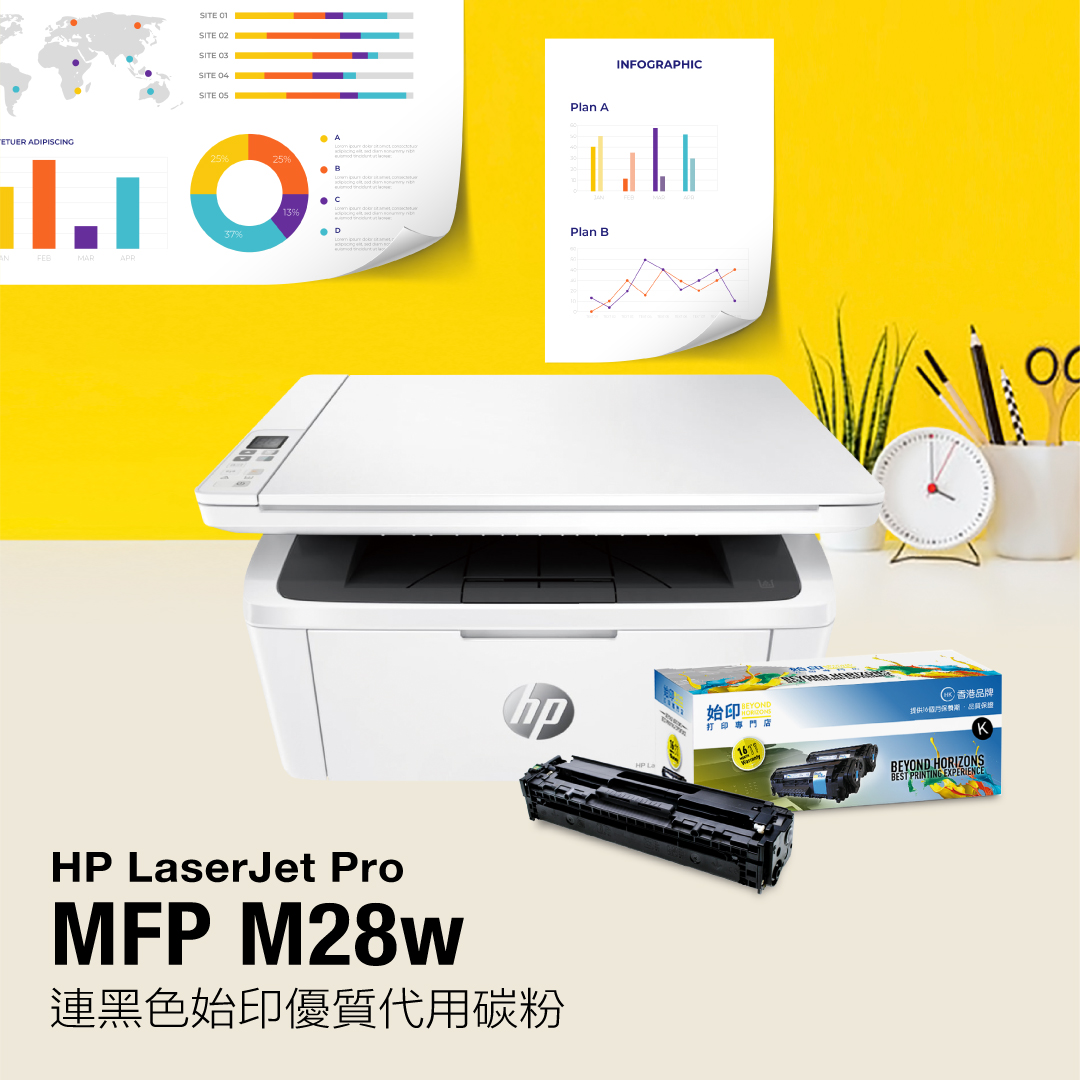黑白鐳射打印機 HP LaserJet Pro M28w 碳粉套裝